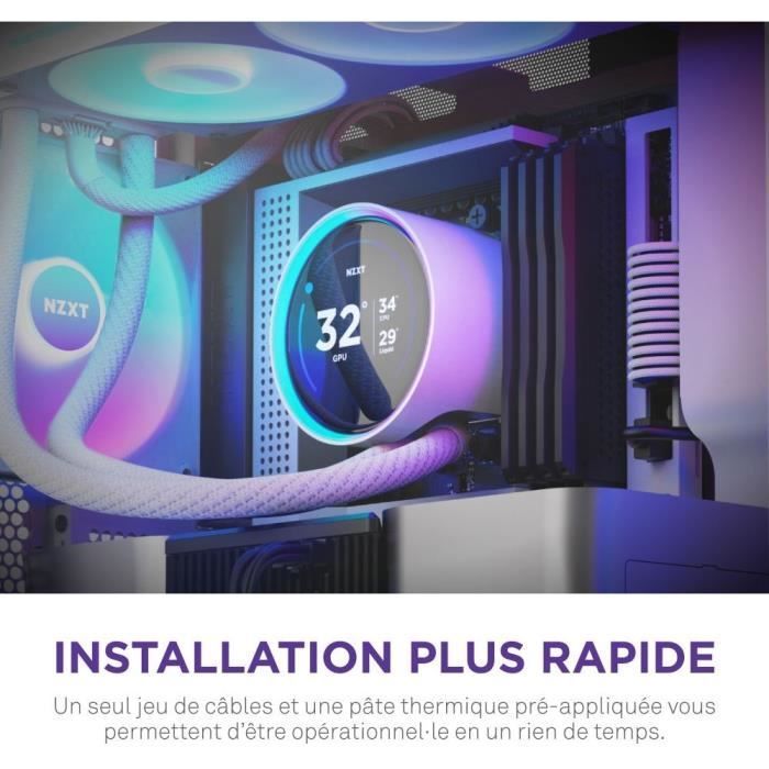 Watercooling - NZXT - RL-KR24E-W2 - Kraken Elite 240 RGB - Écran 2.72