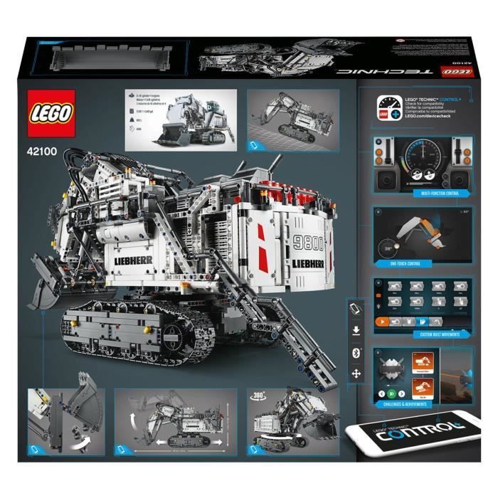LEGO® Technic 42100 Escavatore Liebherr R 9800, veicolo da costruzione radiocomandato, kit di costruzione