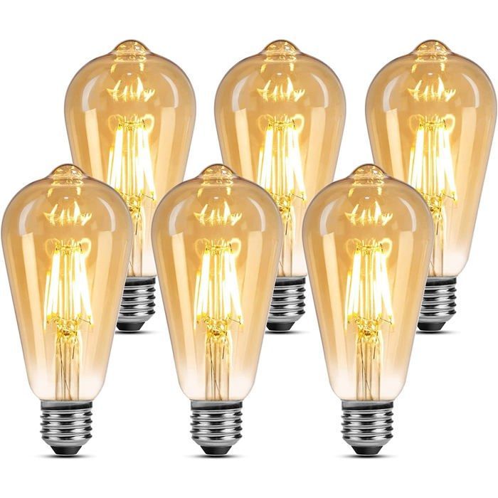 Lampadina LED E27 - AIMOONSA - ST64 - 4,8 W (equivalente a 40 W) - 470 lm - Bianco caldo 2500 K