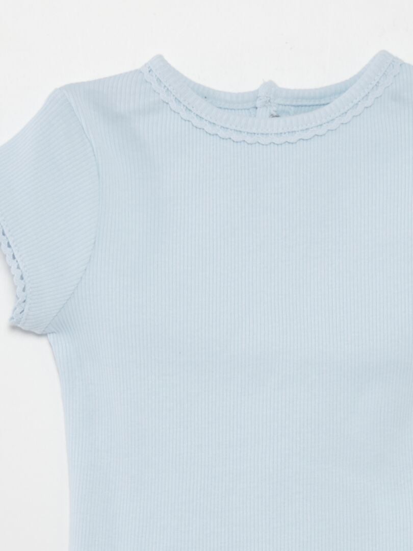 Camiseta de canalé - AZUL