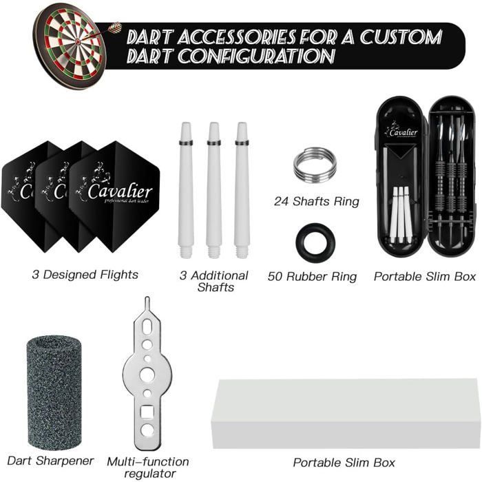 Fléchettes Pointe Acier 23g/24g,3/6 Fléchettes avec Pointe en Acier Noir,Set de Fléchettes Pointes Acier avec Ailettes,Arbres