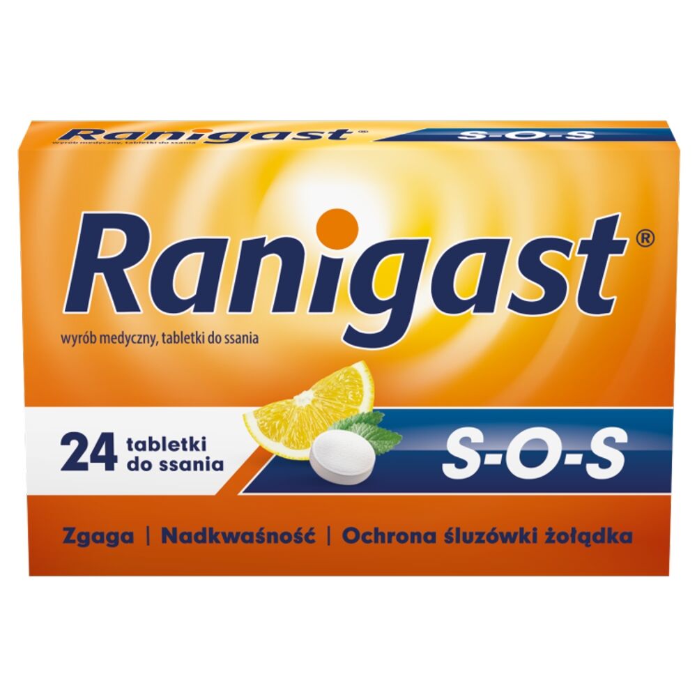 Ranigast S-O-S, Łagodzenie objawów refluksu żołądkowo-przełykowego, Tabletki