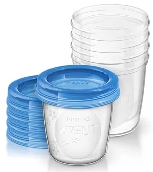 AVENT Melkpot met deksel 180 ml, 5 stuks