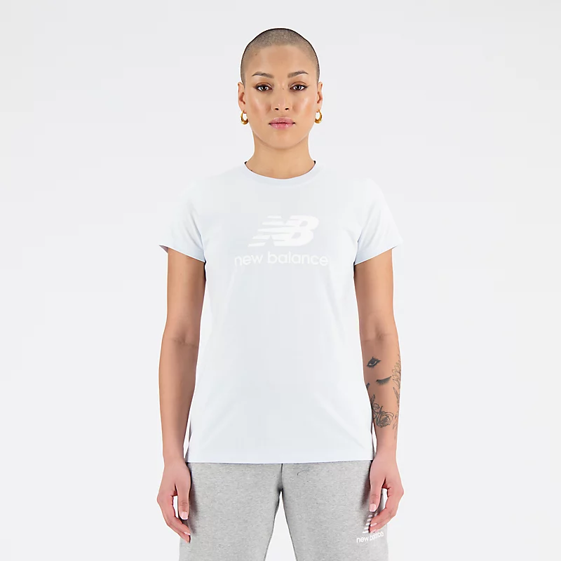 Női NB Essentials Stacked Logós Póló – JÉGKÉK