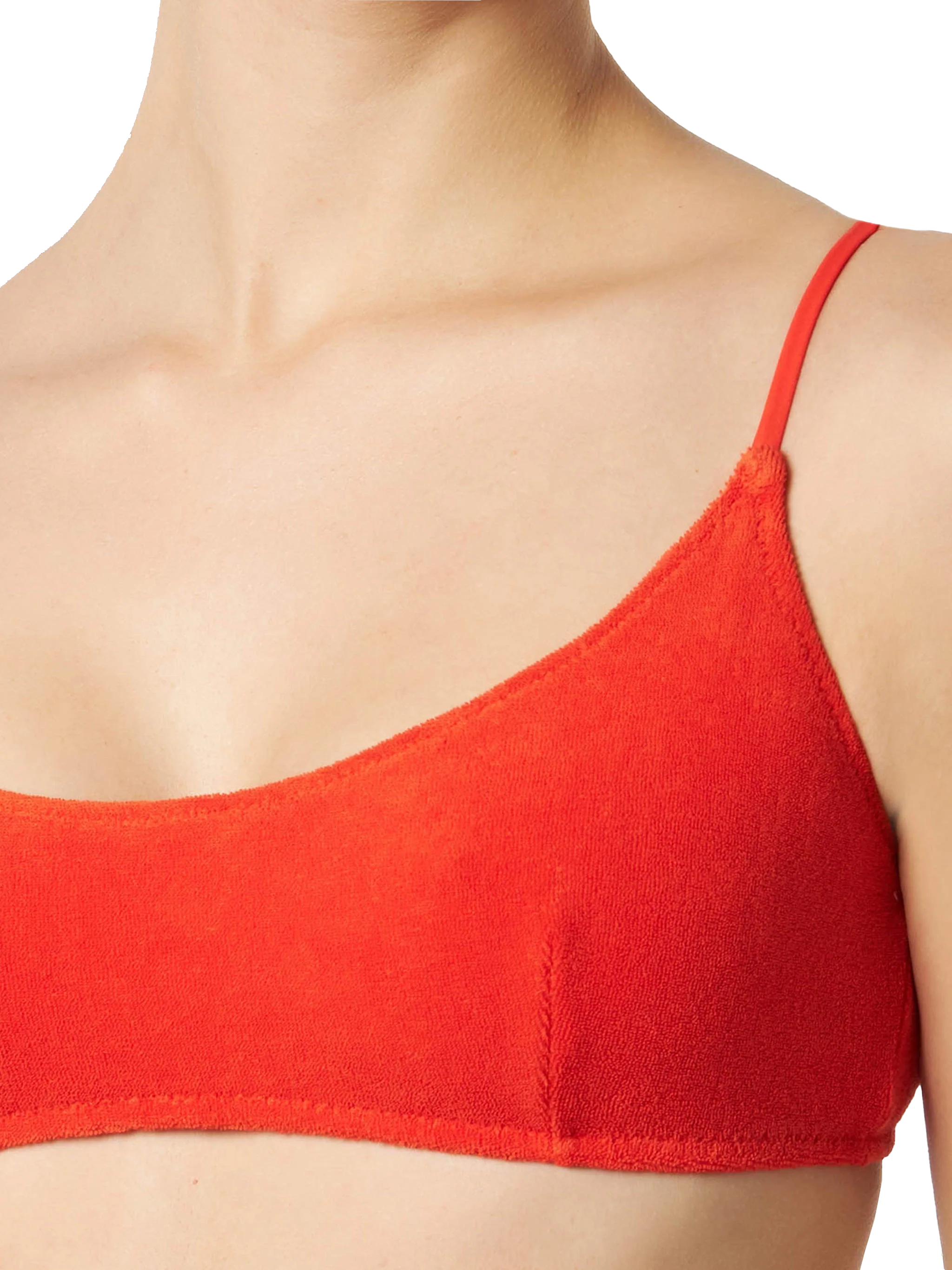 Oranje badstof bralette bikini voor dames