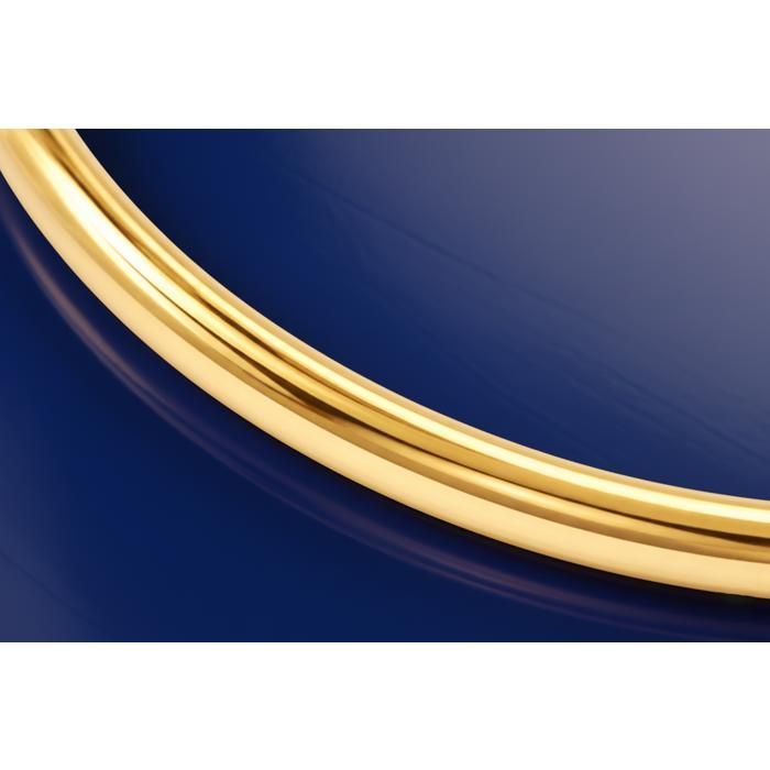 Bracelet JONC Femme Plaqué Or 18 Carats Rigide Fil Rond Épuré Diamètre 66mm Bijou Poinçonné Éclat Miroir Cadeau Luxe Classique Chic