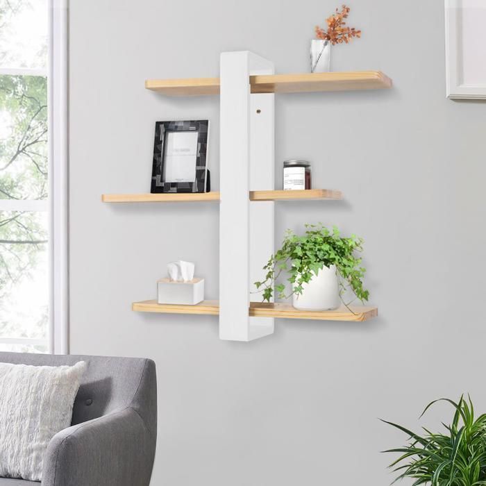 YIPEEMA. Veggmontert oppbevaringshylle, praktisk dekorativ hylle i tre etasjer, hvit, 50*16*58 cm.