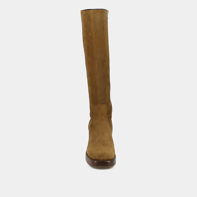Bottes à plateformes  en croute tabac