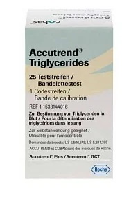 Tiras reactivas Accutrend para triglicéridos, 25 unidades