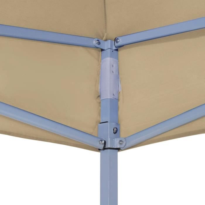 Buena calidad - Techo para carpa de fiesta - Lona para cenador 6x3 m Beige 270 g-m² Para terraza, jardín o patio exterior @5839: