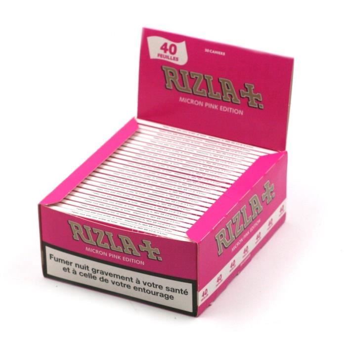 Rizla Micron Edición Rosa - Caja de 50 libritos de 40 hojas finas