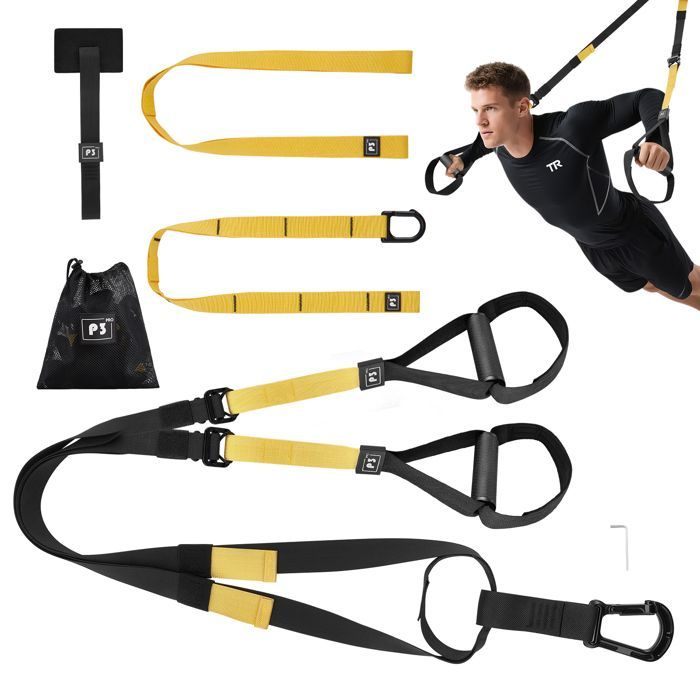 Faixa de resistência Sling Trainer com alça grande - Fixação para porta - Bolsa de transporte