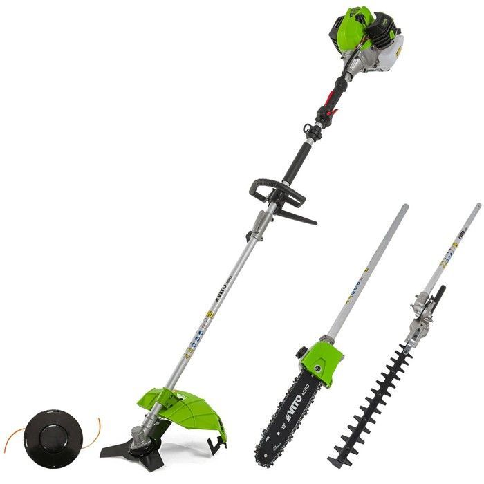 4-i-1 verktygssats: Röjsåg, trimmer, häcksax, sekatör, 2-takts 52cc motor - VITO