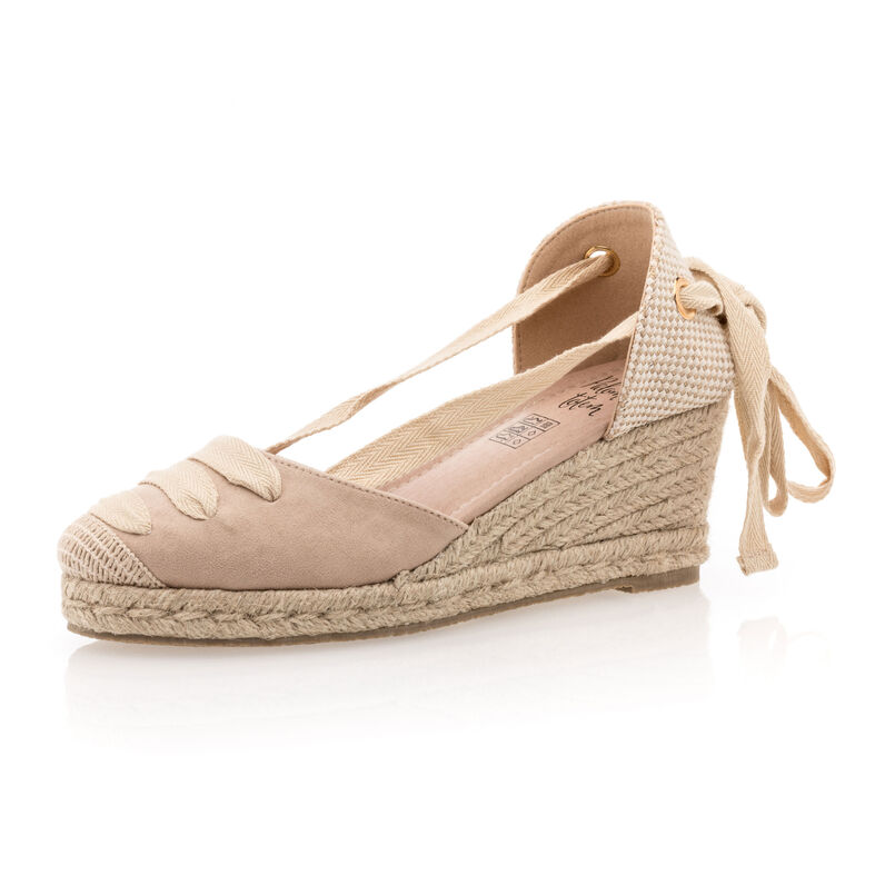 Beige espadrilles voor dames met touwzolen