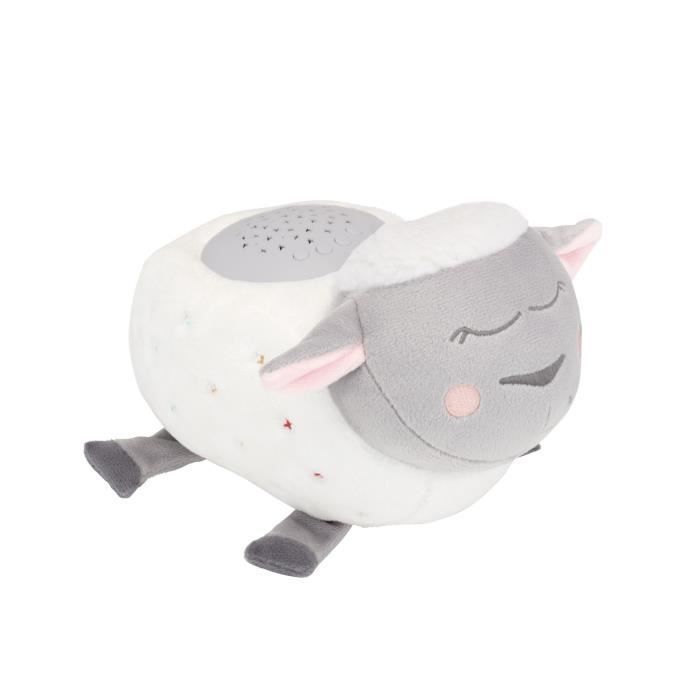 Lampada notturna a forma di pecora di peluche Badabulle - Proiezione di stelle e ninne nanne