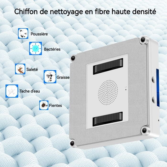 LIECTROUX Robot Lave Vitres YW509 – Pulvérisation 4 Buses / 3 Directions – Réservoir 100mL – 3000Pa – APP – Triple Sécurité