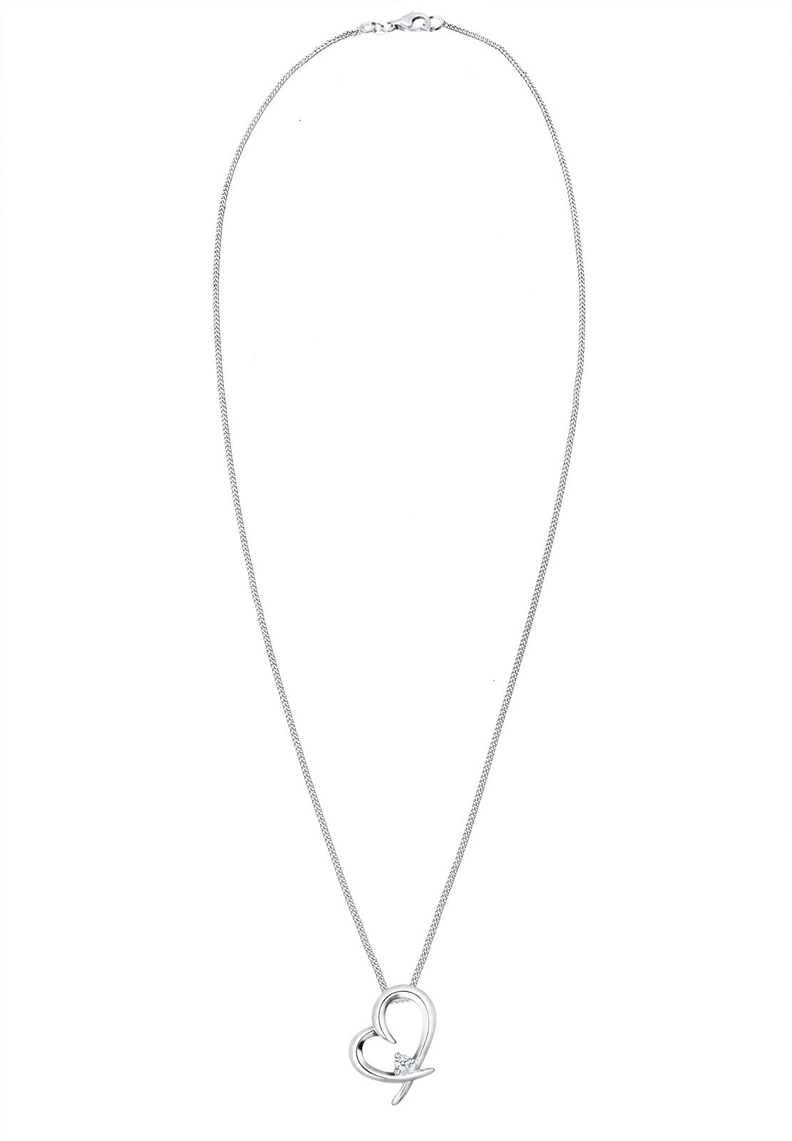 Elli DIAMONDS Femme Pendentif Attachement Simple Diamant (0,03 ct.) - (925/1000) Argent