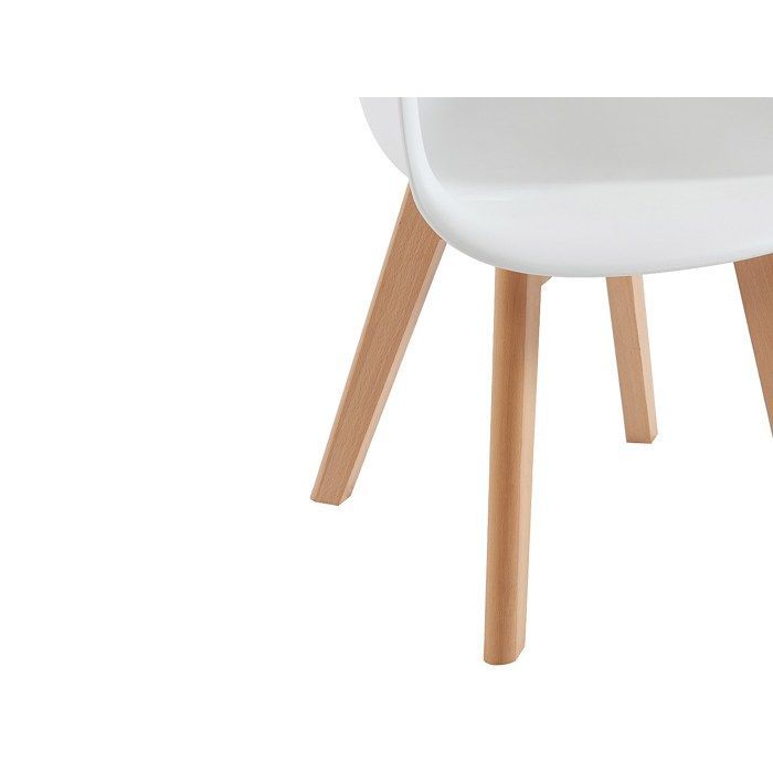 Set of 2 children's chairs with armrests in polypropylene and beech - White - POUPINETTE