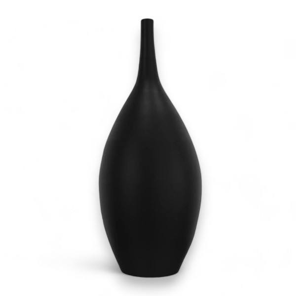 Czarny Wysoki Wazon Dekoracyjny Ceramiczny - 47cm Mat