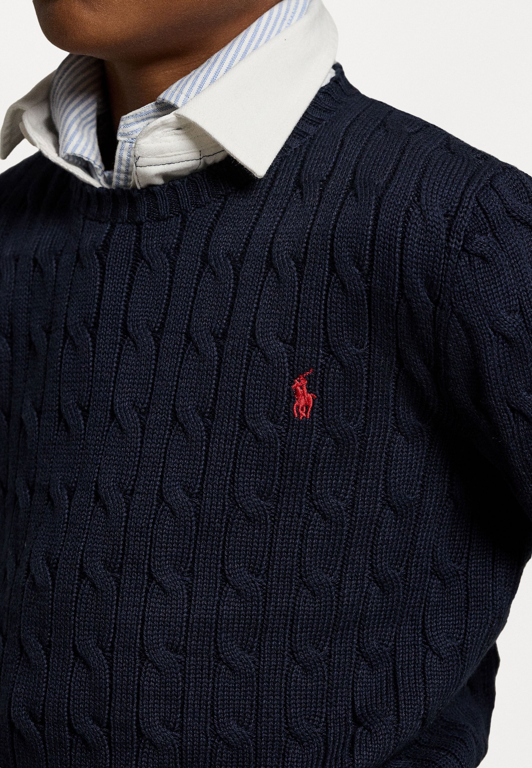 Polo Ralph Lauren kabelgebreide katoenen trui - Jumper - marineblauw