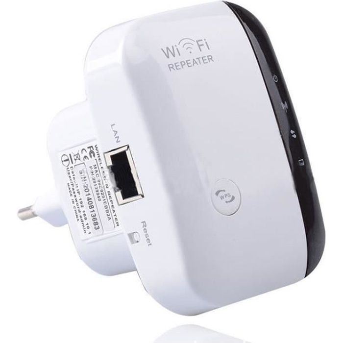 WiFi Répéteur Amplificateur, 300 Mbps Répéteur 2.4G WiFi Extender Avoir AP/Répéteur et WPS Fonction, avec RJ45 Câble Réseau
