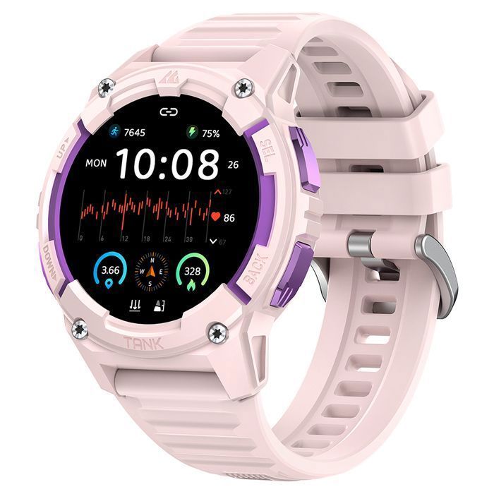 Relógio inteligente feminino KOSPET S2 com GPS e rastreador de atividades físicas para Android, iOS, Samsung, Xiaomi e iPhone - Rosa