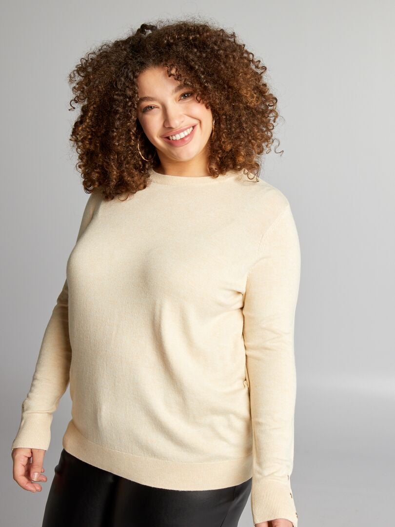 Jersey de punto suave y ultraelástico - BEIGE