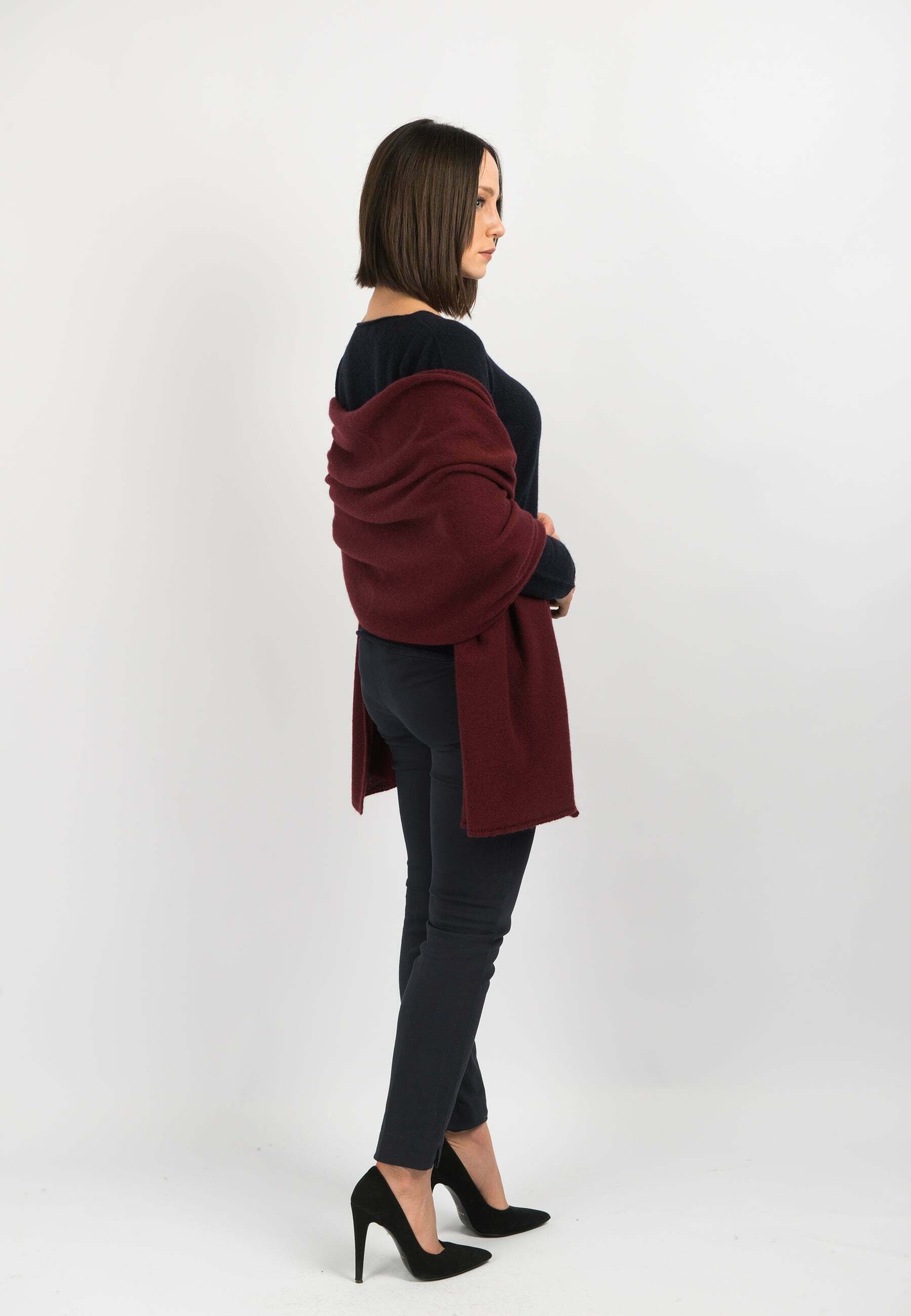 Sciarpa in cashmere Dalle Piane - bordeaux