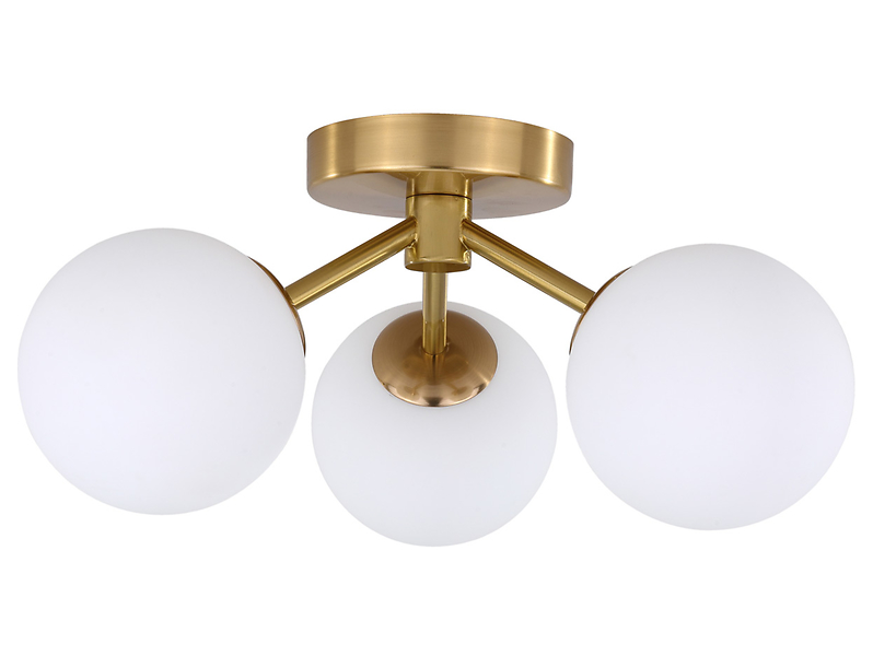Lampa sufitowa Dorado 3-punktowa metalowo-szklana biało-złota