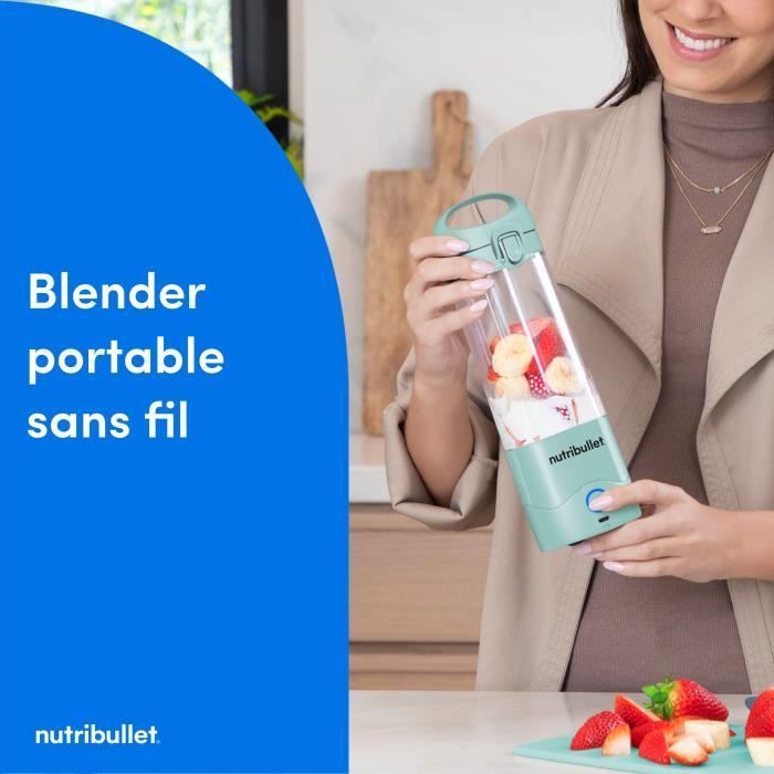 Draagbare blender - NUTRIBULLET - NBP003LBL - 70W - 0,475L - Lichtblauw - 1 fles inbegrepen