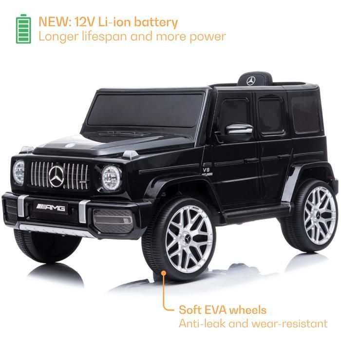 MERCEDES-BENZ G63 AMG Auto elettrica per bambini 12V - Nera - Età 1-5 anni - Prodotto con licenza ufficiale - Pneumatici in EVA - Batteria al litio