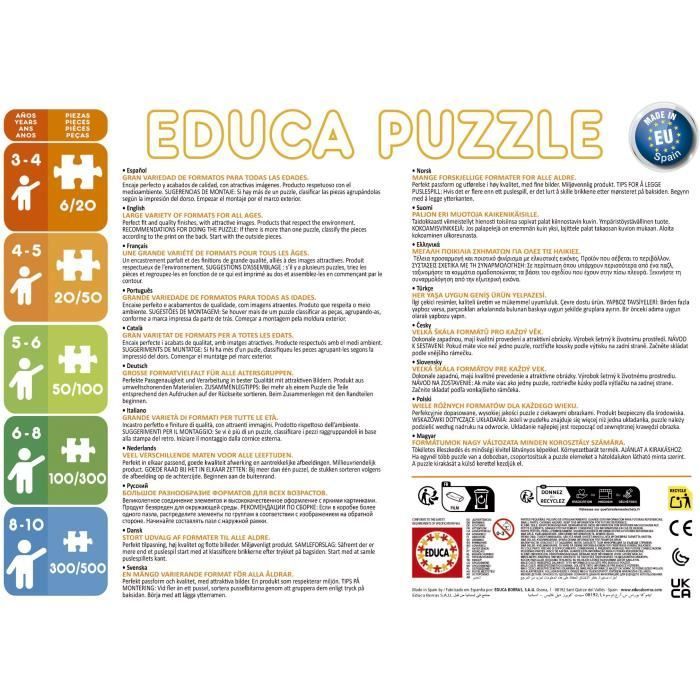 Puzzle - EDUCA - Petit Ours Brun : 4 puzzles progressifs pour enfants de 12 à 25 pièces dès 3 ans