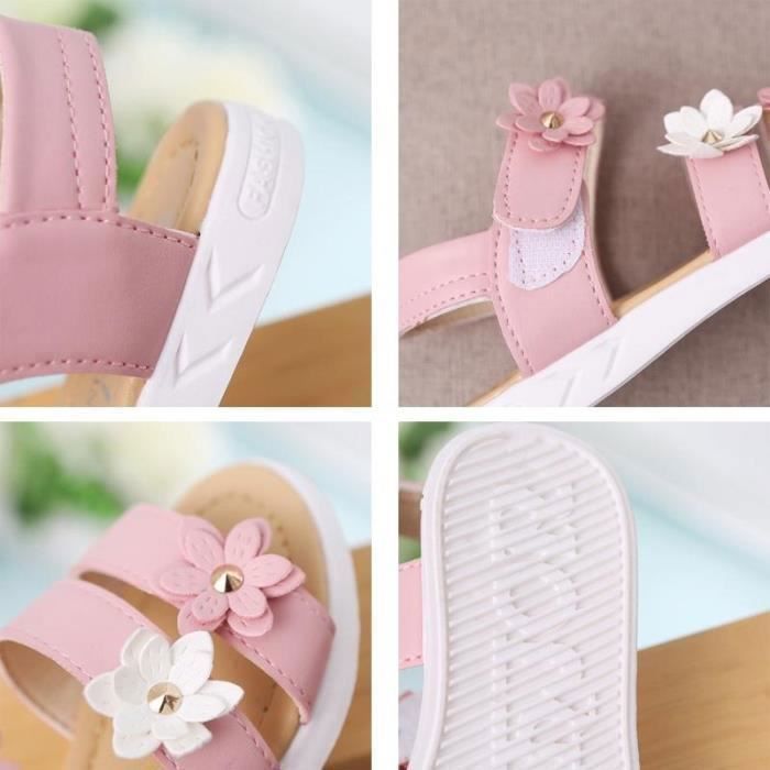 Sandales Fille,21-32 Mode Sandales Bout Ouvert Fille de Marche Été,Chaussure de Sport Outdoor Plage Sandales Fille-Rose