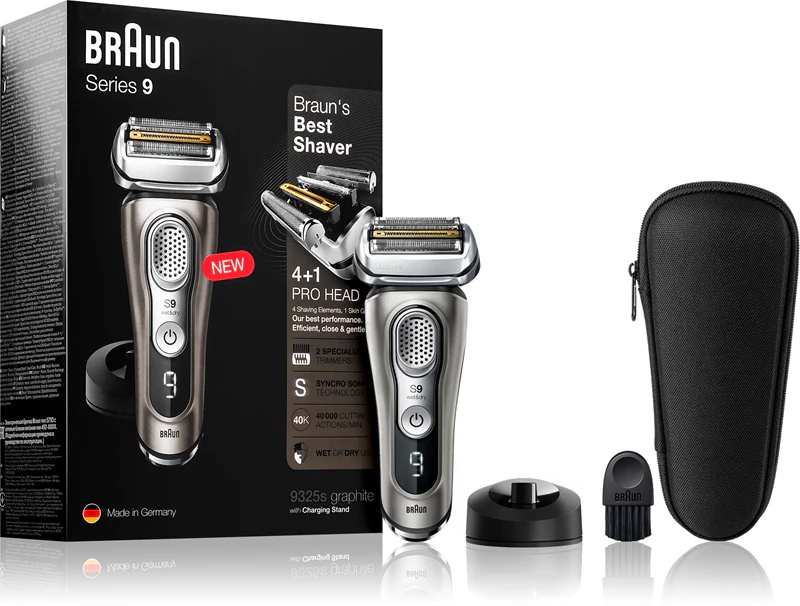 Braun Series 9 9325s Graphite са постољем за пуњење, голарка фолиова