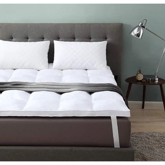 ALPES BLANC - Surmatelas Moelleux 5 cm - 160x200 cm – Confort Supérieur, Enveloppe Percale de Coton Douce, Respirante et Durable