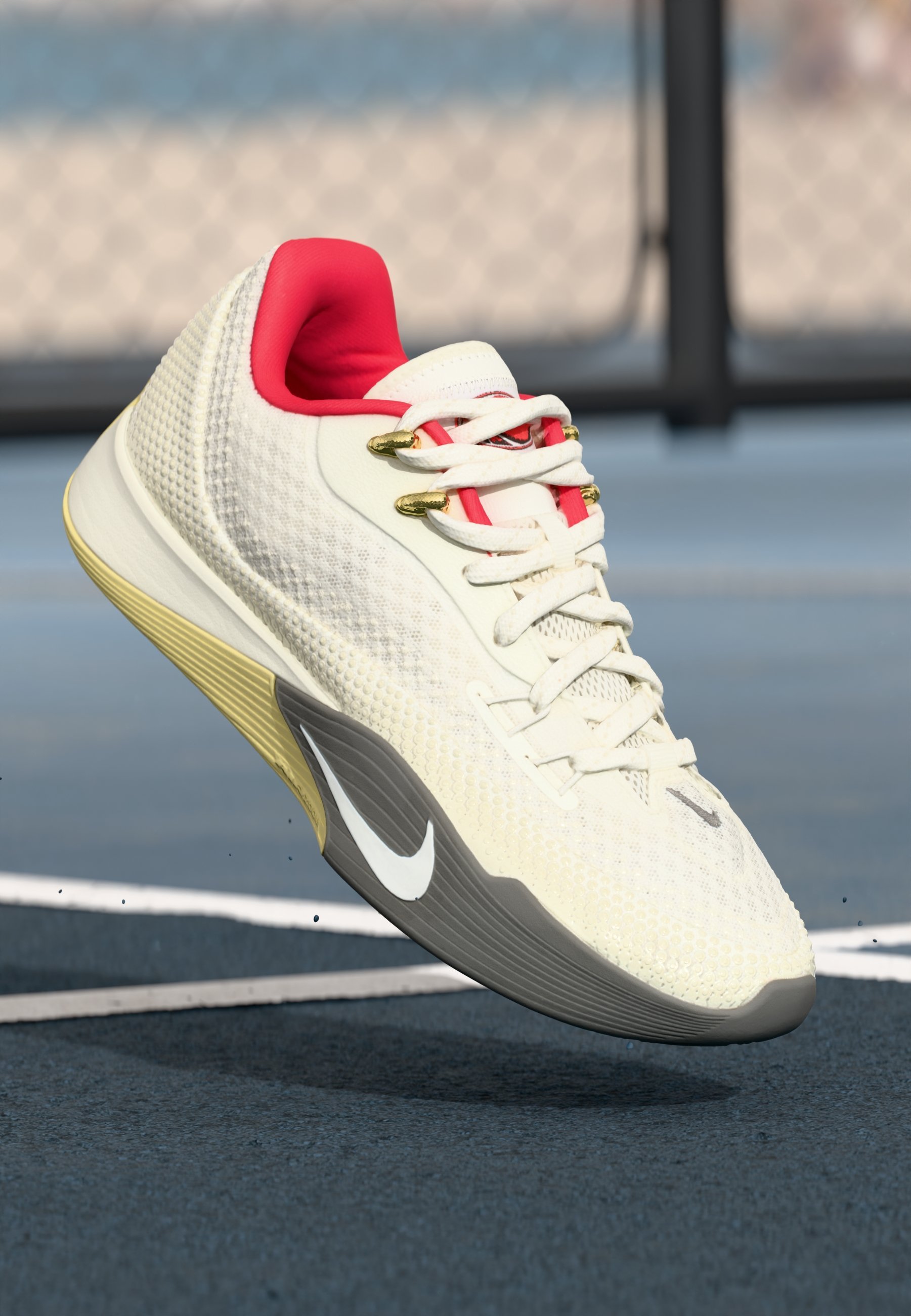 Nike Performance ST FLARE - Korvpallijalatsid - purje/kesköö-udu/kahvatukollane