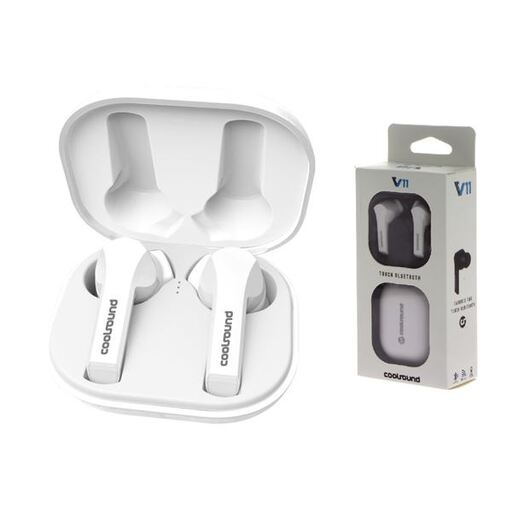 Écouteurs intra-auriculaires TWS V11 Touch Bluetooth 5.0 Coolsound Blanc