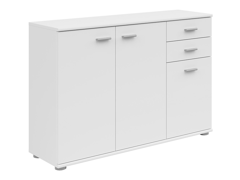 Komoda Noeda 106 cm z 3 drzwiami i 2 szufladami biała
