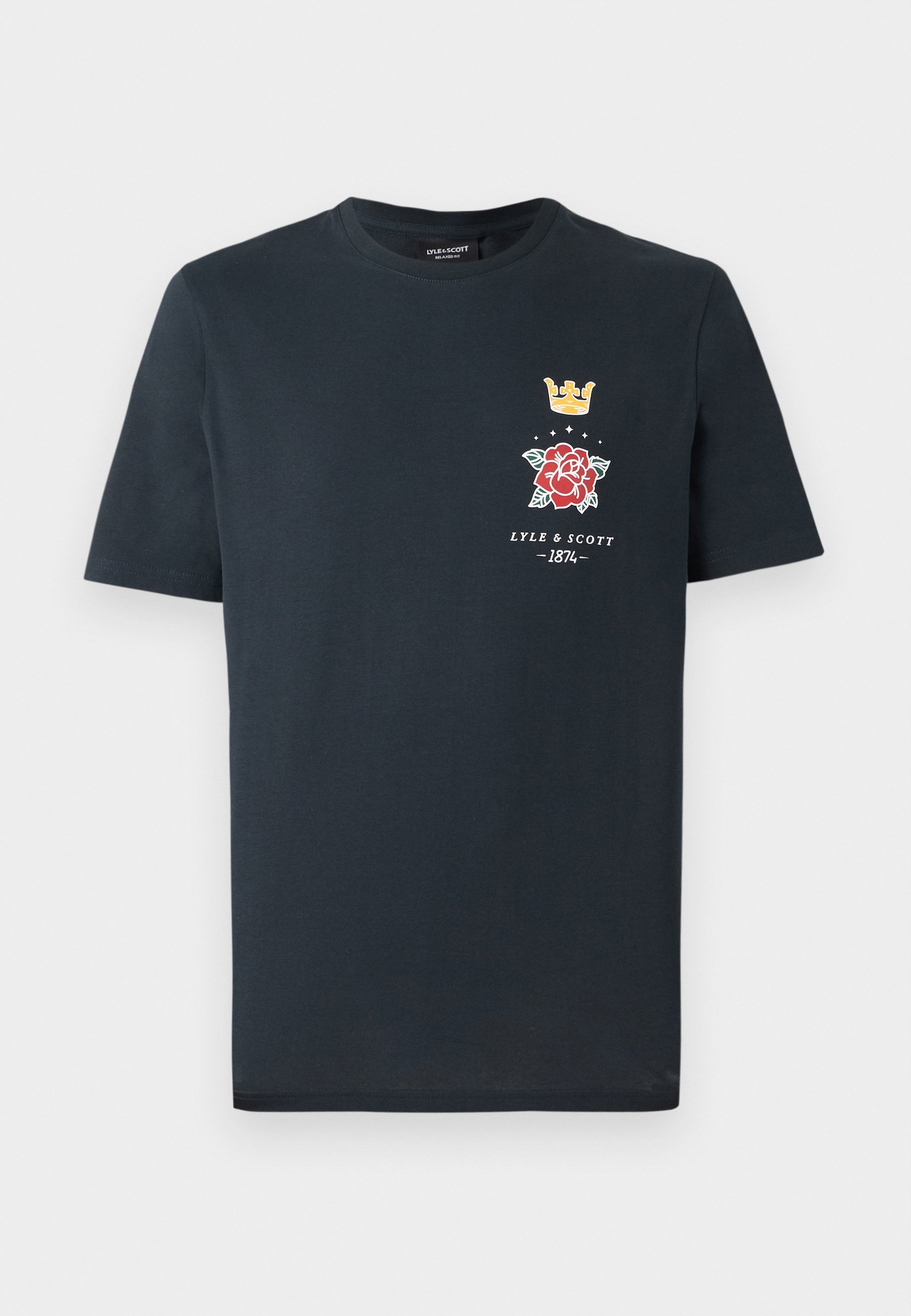 Lyle & Scott ROSE AND CROWN GRAPHIC - T-shirt met print - donkerblauw