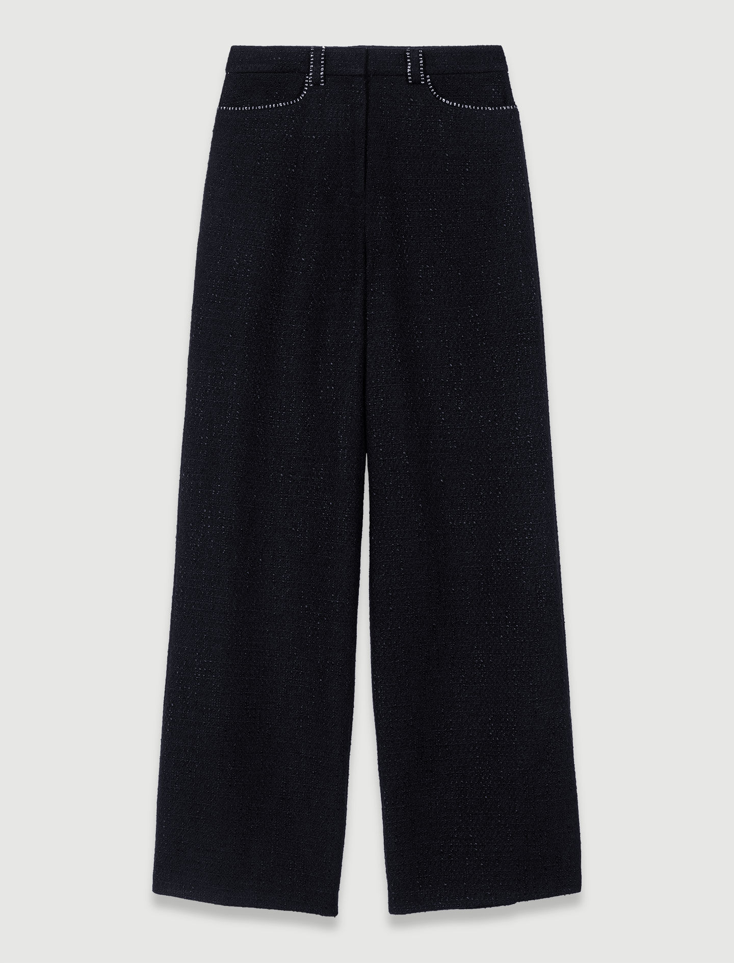 Pantaloni largi din tweed - Negru