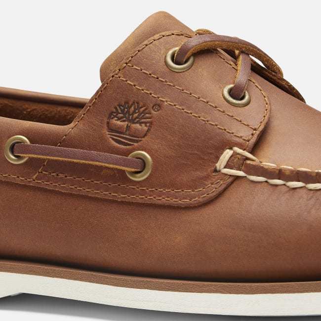 Scarpa da Barca in Pelle Classic da Uomo in                marrone chiaro