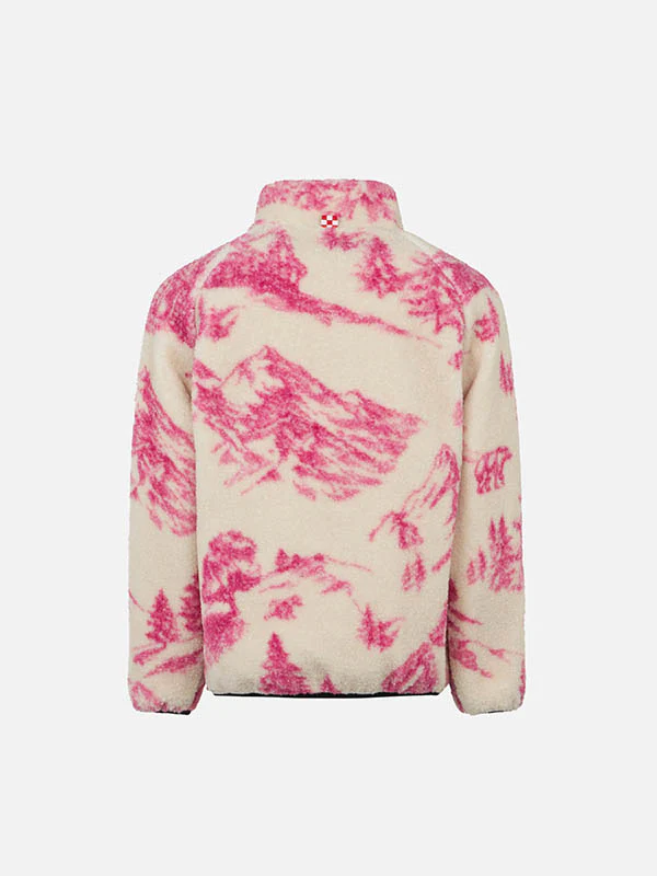Sherpa-jack voor meisjes met Toile de Jouy-print