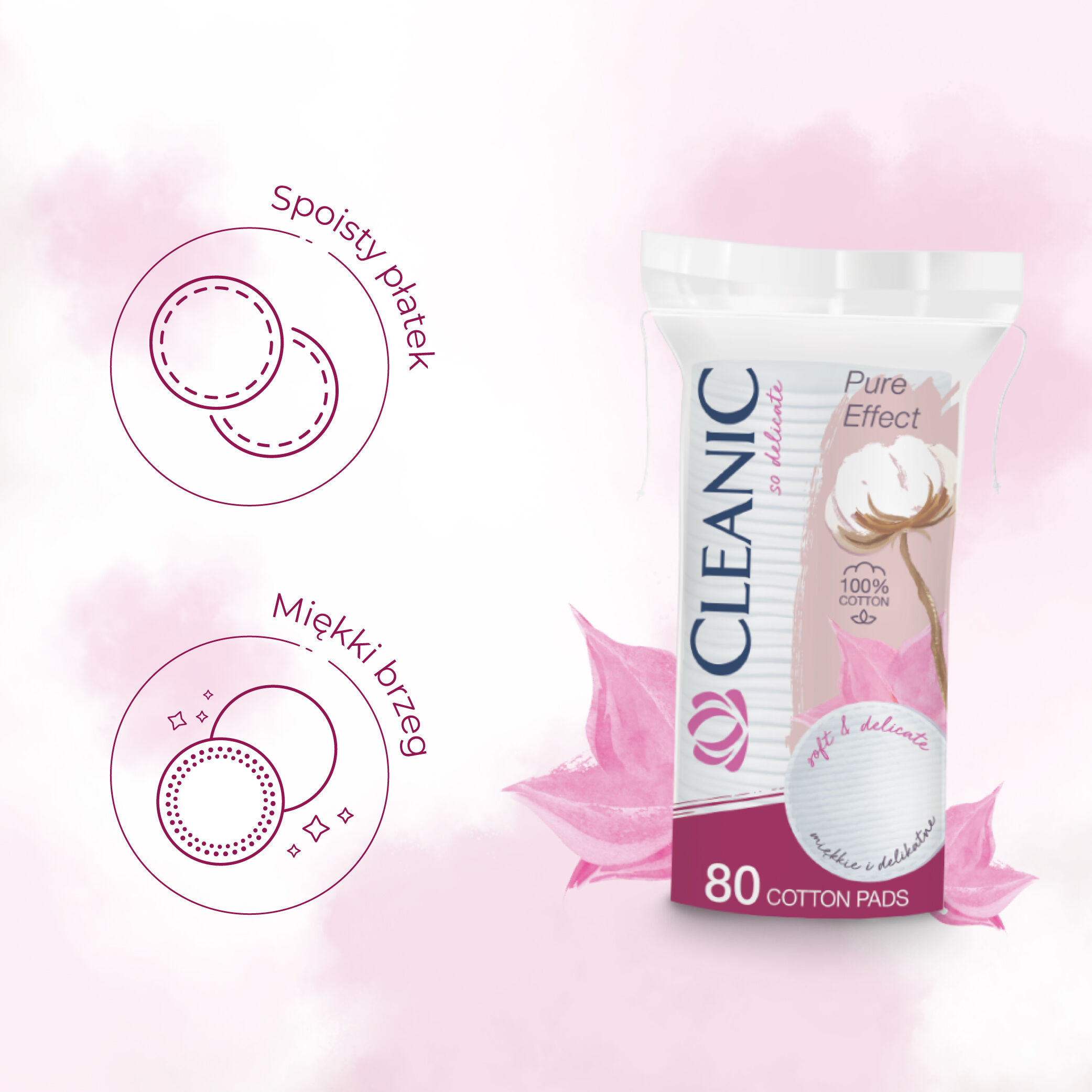 Kozmetické tampóny Cleanic 80 ks