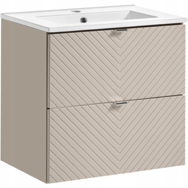 KASZMIROWA ryflowana szafka z umywalką 60 cm VIVA CASHMERE
