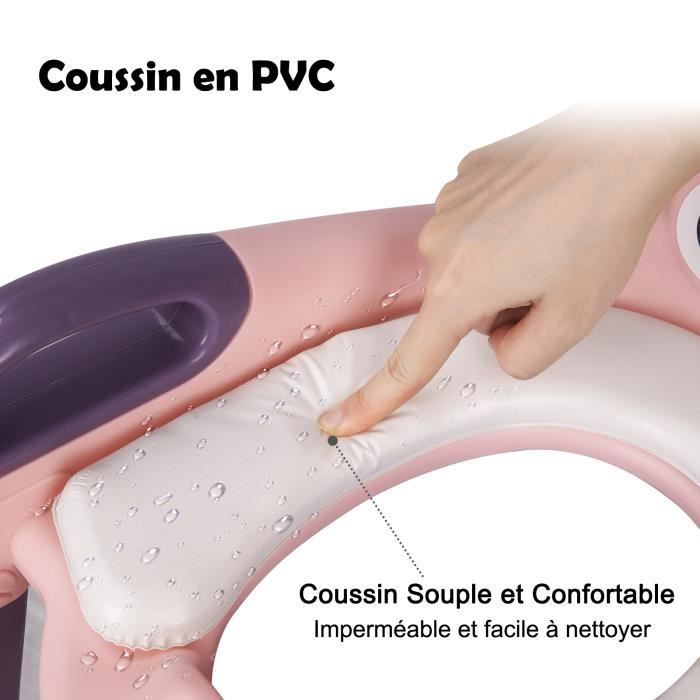 SINBIDE Reducteur de WC pour Enfant - Siège de Toilette avec Marches - Pot Évolutif - Pliable - Rose