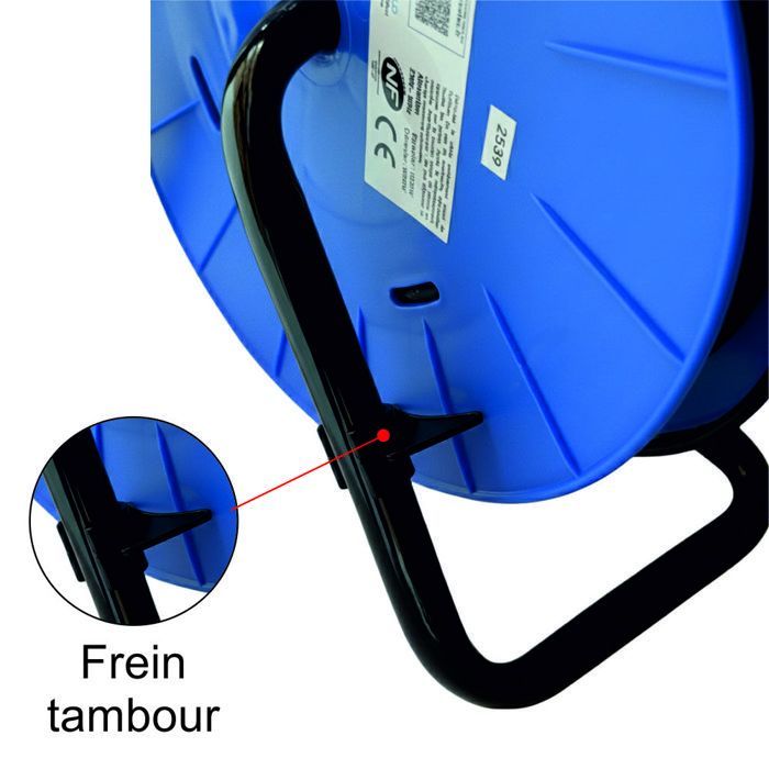 Enrouleur PRO de chantier 3G1.5 40m IP44 platine fixe (anti twist) - câble H07RN-F- 4 prises 16A - garantie 2 ans