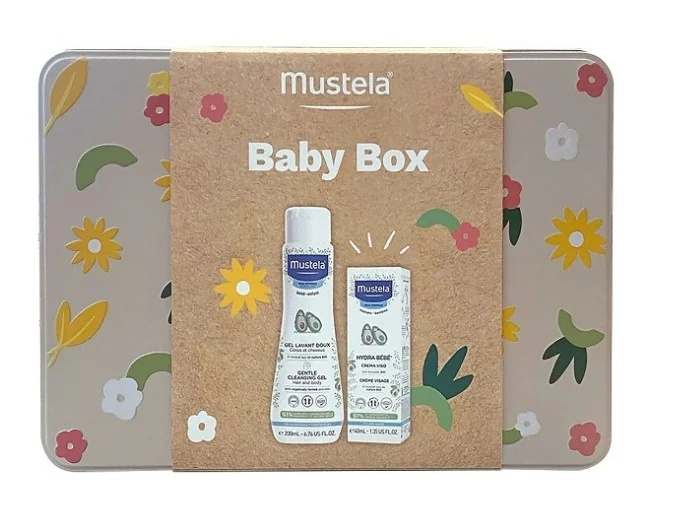 Kit de cuidados faciais e corporais Mustela Baby Box com Fluido de Limpeza 200 ml + Creme Facial 40 ml para crianças