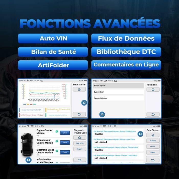 Herramienta de diagnóstico automotriz TOPDON ArtiDiag600S-FR para 4 sistemas, 9 funciones de reinicio OBD2 (en francés)