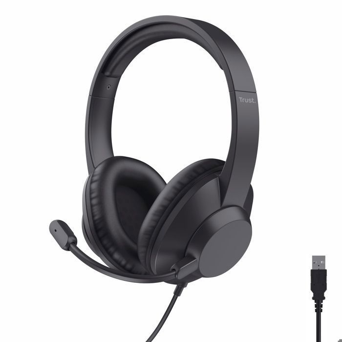 Casque USB PC - Trust - Roha II Max - Micro Antibruit - Son Stéréo Clair - Confort Renforcé - Usage Professionnel