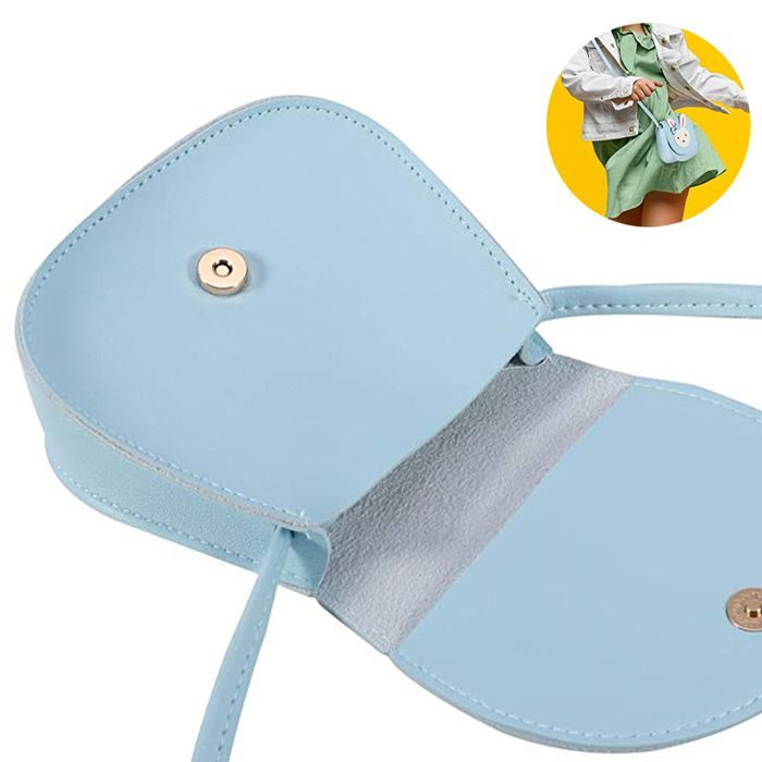 Shoulder bag with bow, PU leather handbag for toddler girls